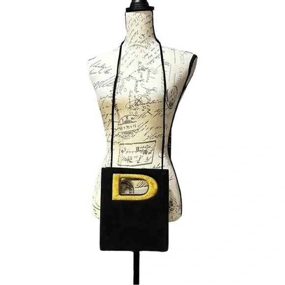 Donna Karan New York Vintage (1991) Black Suede Bag NWT - Picture 3 of 10